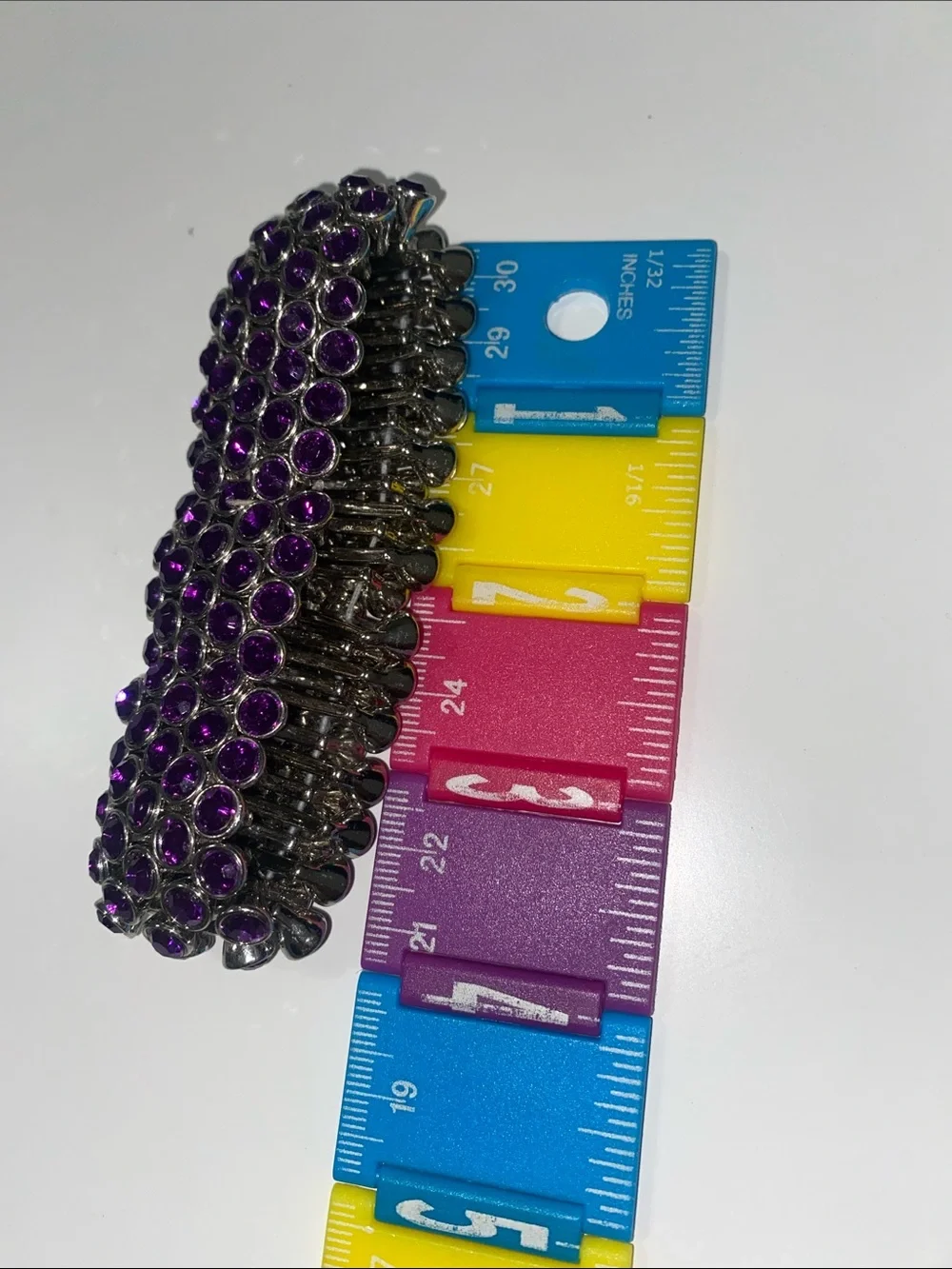 Large Purple Crystal Stretch Bracelet